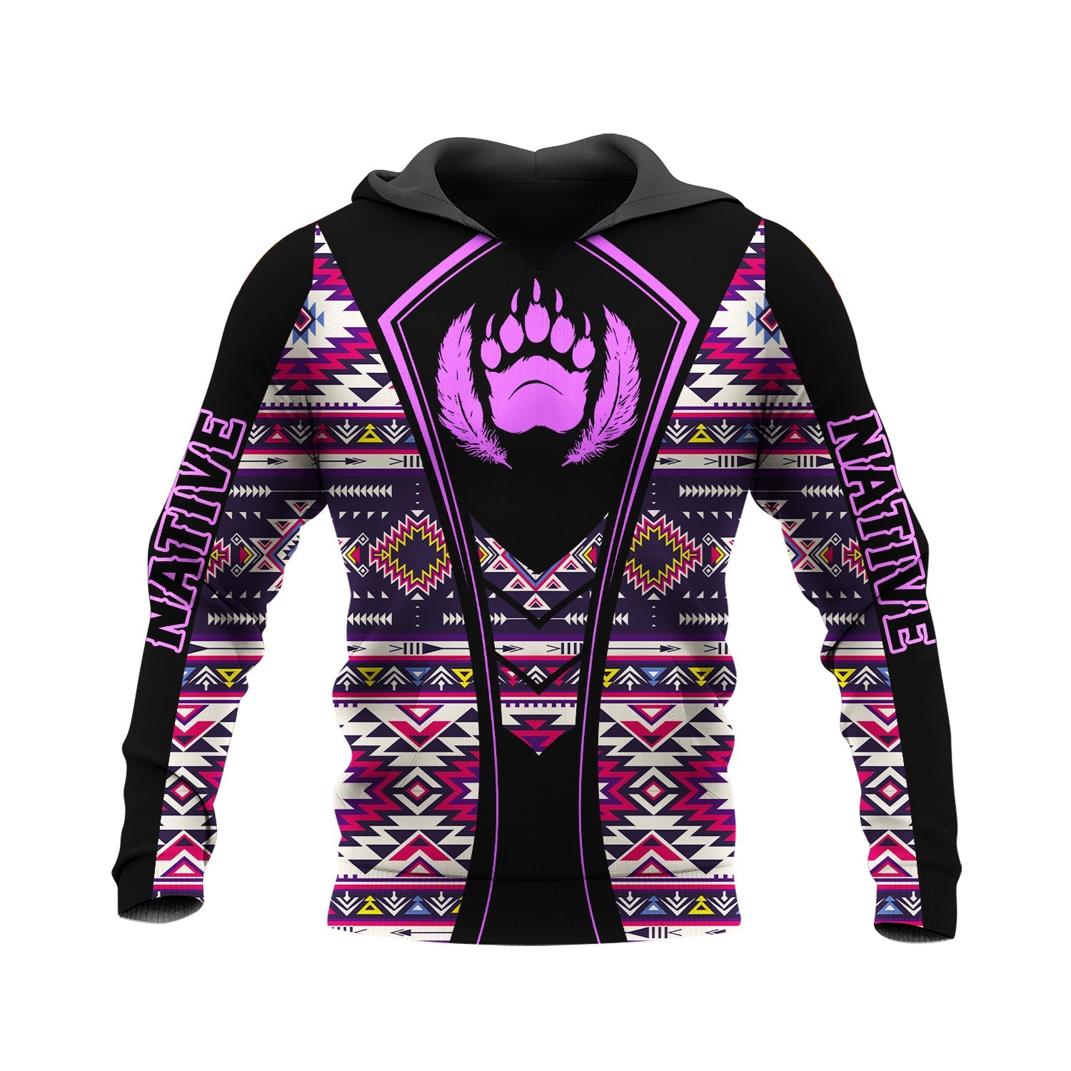 HD250113M05 Bear Leather Native American Pride 3D Hoodie