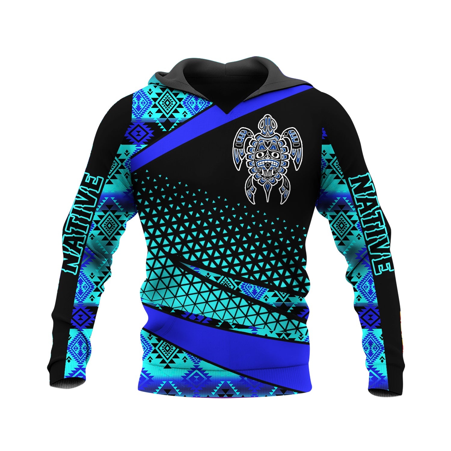 HD250114M01 Turtle Tribal Native American Pride 3D Hoodie