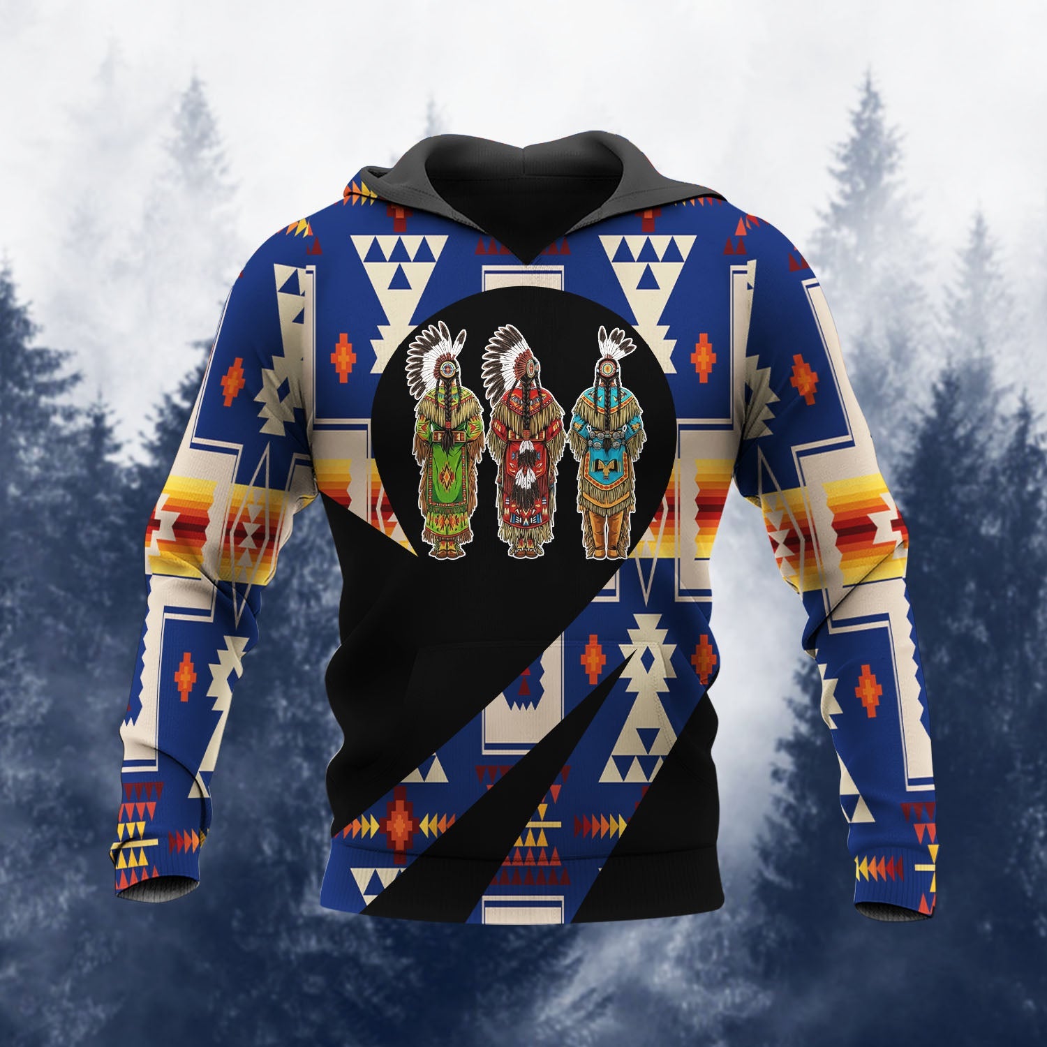 HD260114M10 Chief Native American Pride 3D Hoodie