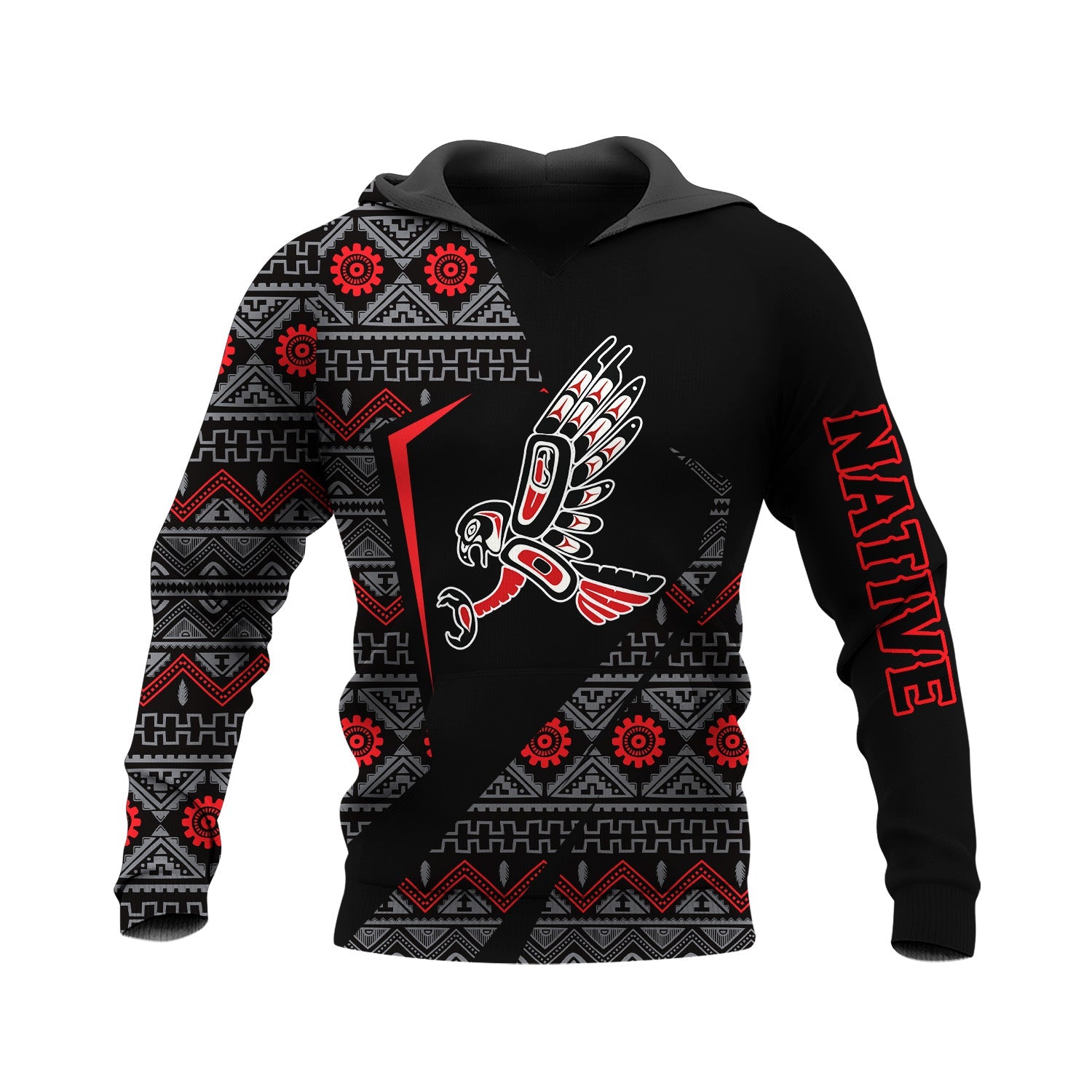 HD250204M04 Flying Thunderbird Native American Pride 3D Hoodie
