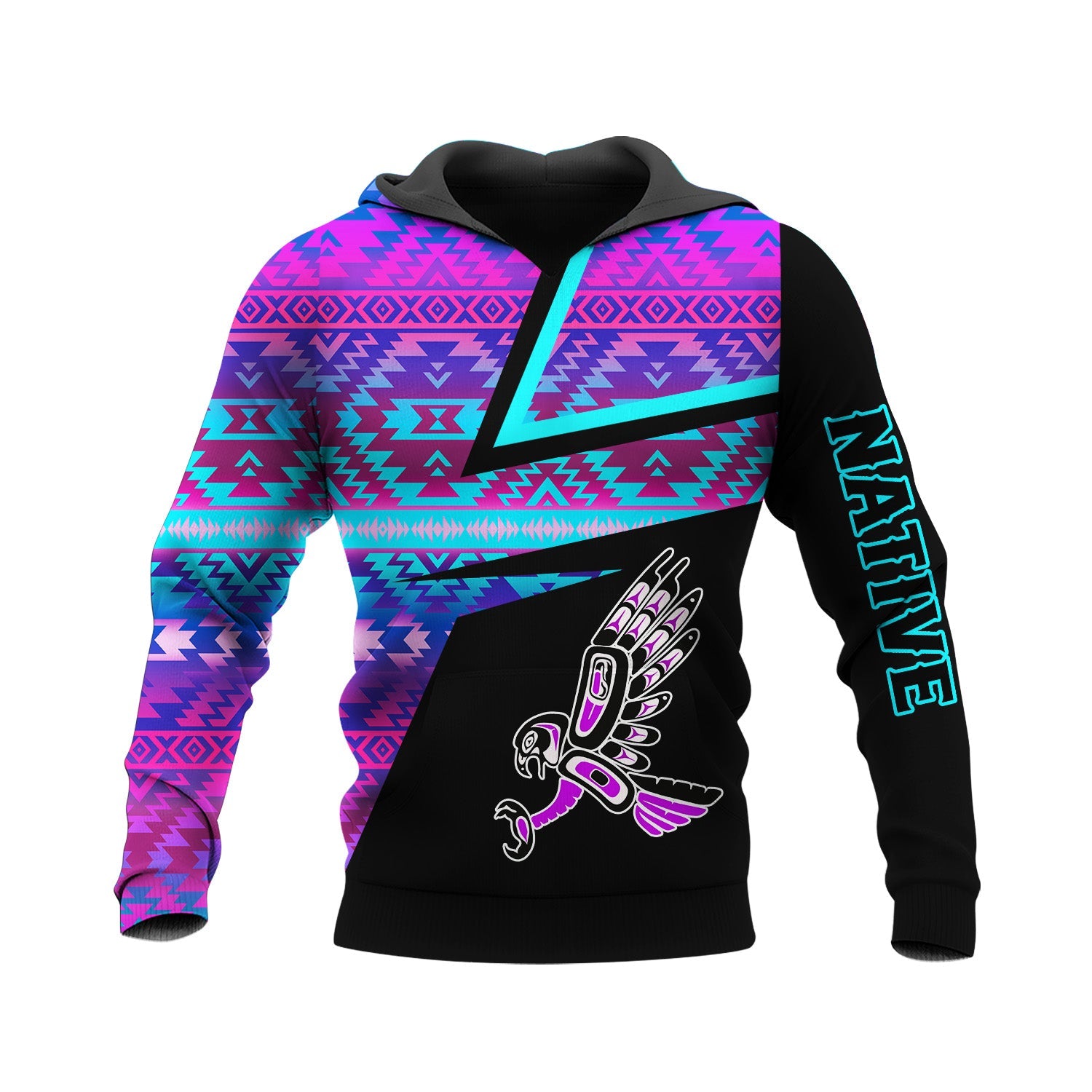 HD250206M01 Flying Thunderbird Native American Pride 3D Hoodie