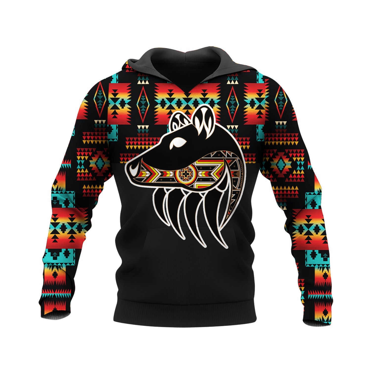 HD250424M11 Bear Paw Native American Pride 3D Hoodie