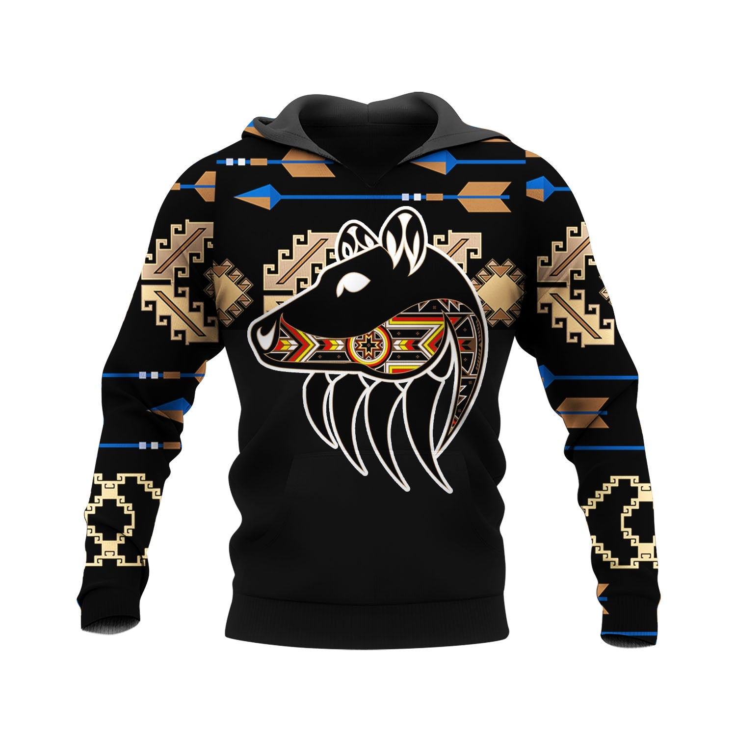 HD250424M13 Bear Paw Native American Pride 3D Hoodie