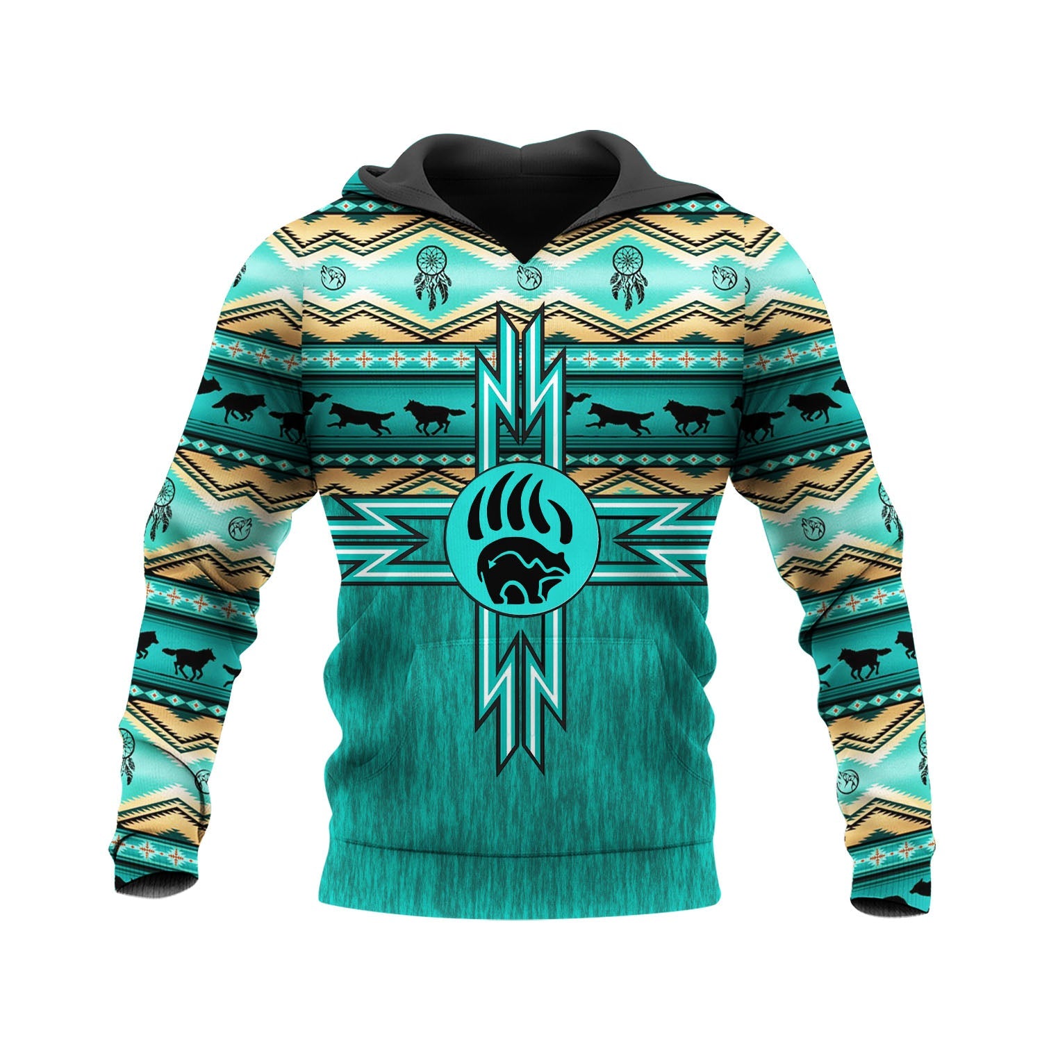 HD250522M05 Bear Paw Native American Pride 3D Hoodie