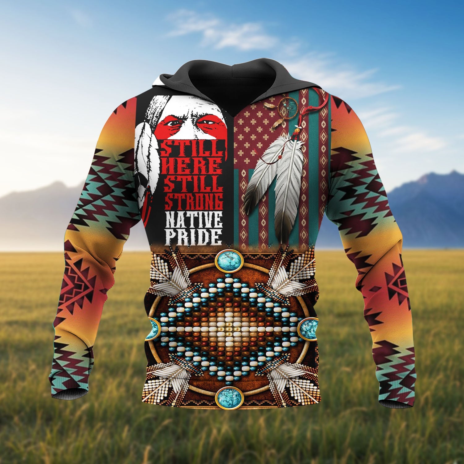 HD251101M12 Chief Native American 3D Hoodie