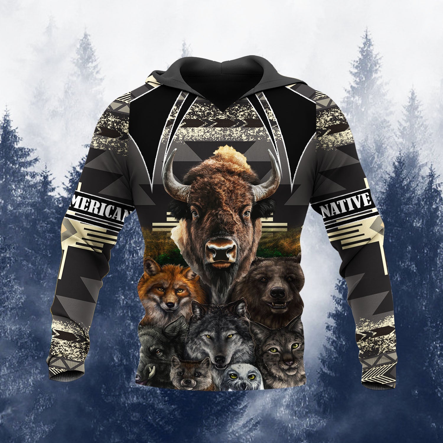 HD251110M02 Animals Native American 3D Hoodie