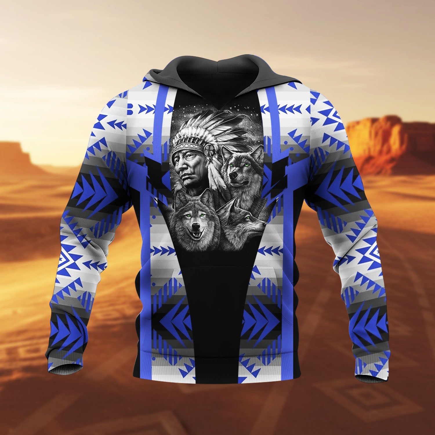 HD260107M20 Chief Native American Pride 3D Hoodie