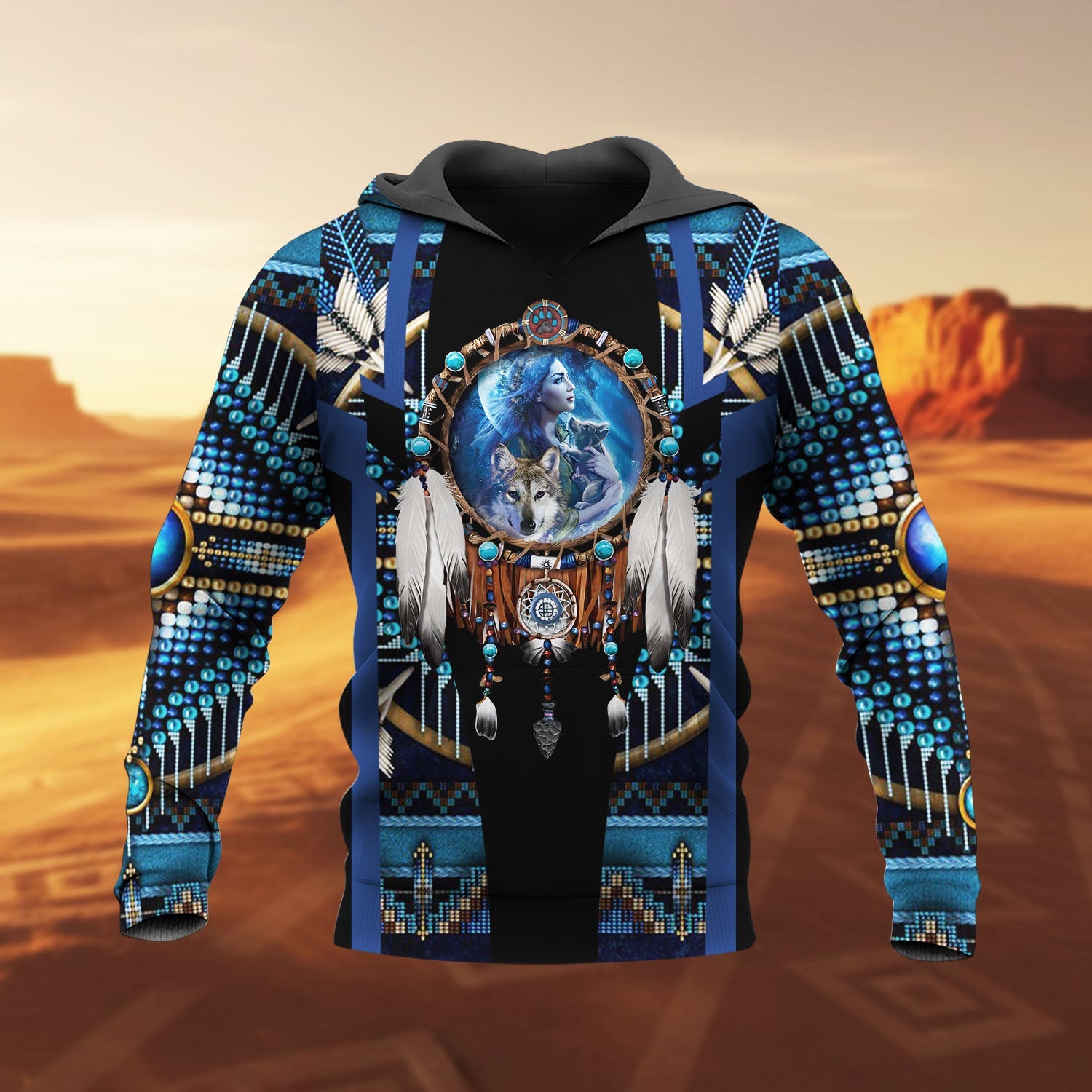 HD260109M08 Dreamcatcher Native American Pride 3D Hoodie