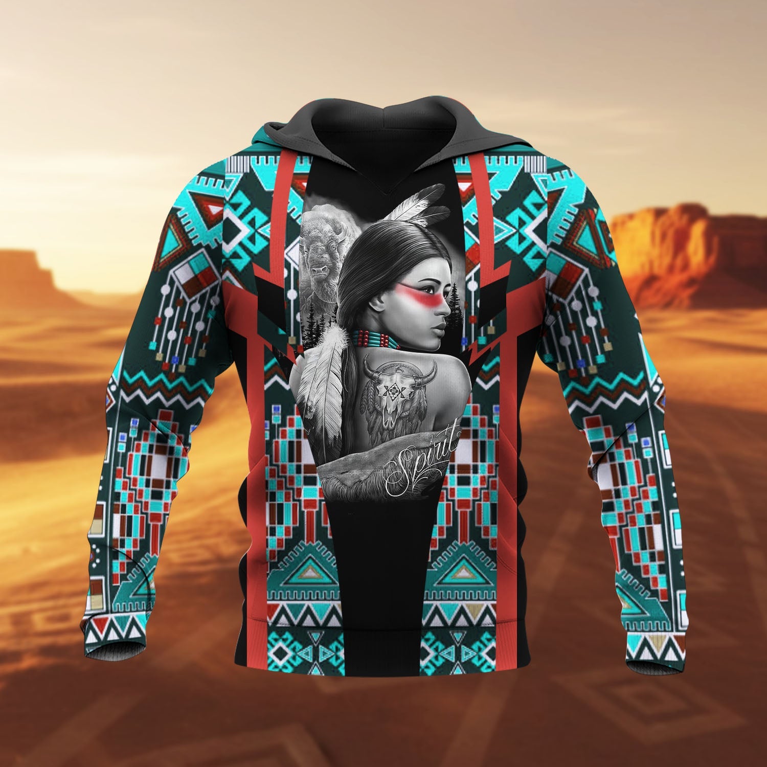 HD260109M12 Woman Spirit Native American Pride 3D Hoodie