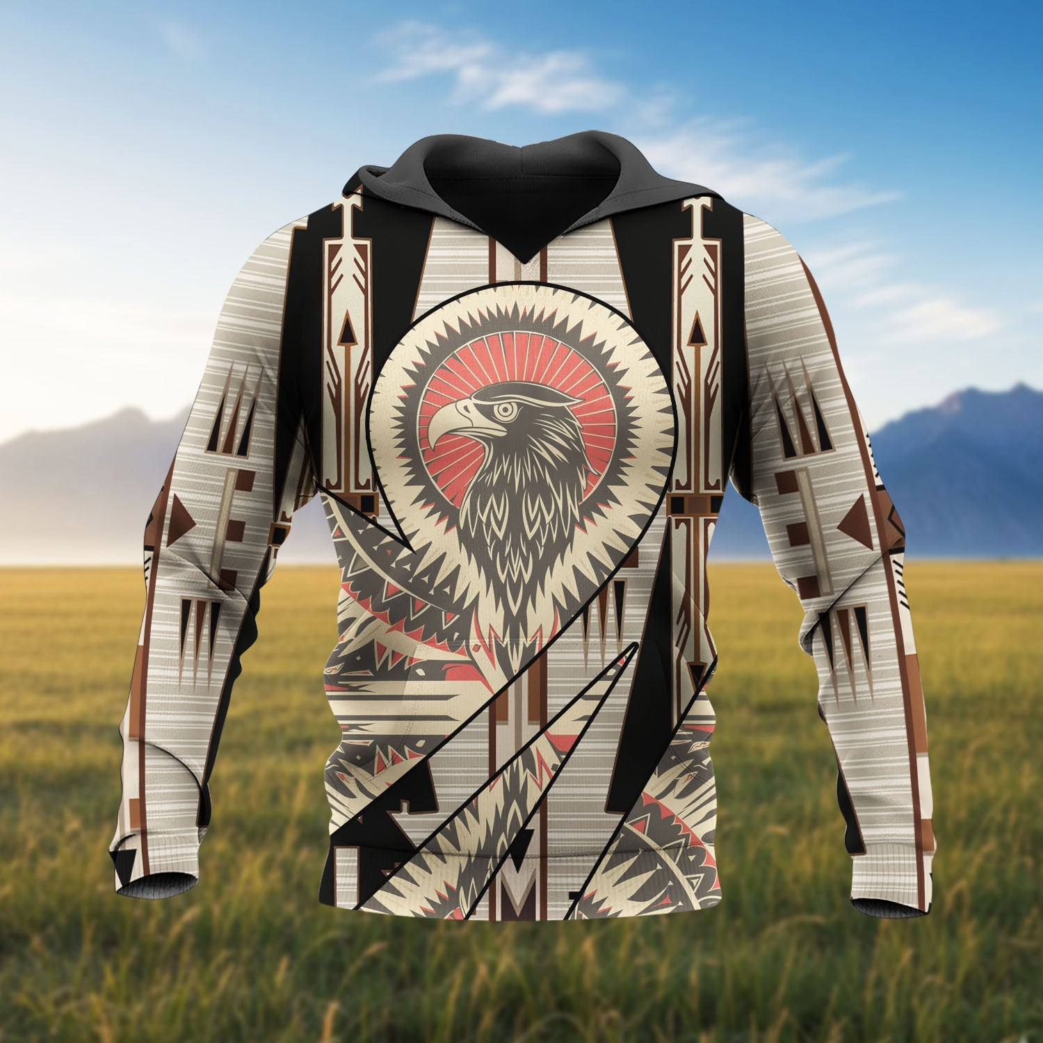 HD260112M02 Eagle Native American Pride 3D Hoodie