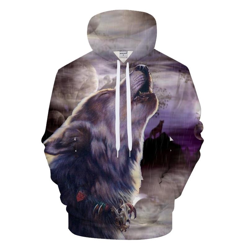 Wolf Raining 3D Native American Hoodies