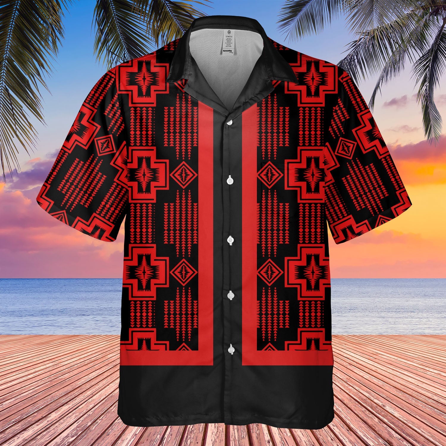 HW250714M14 Native American Hawaiian Shirt 3D