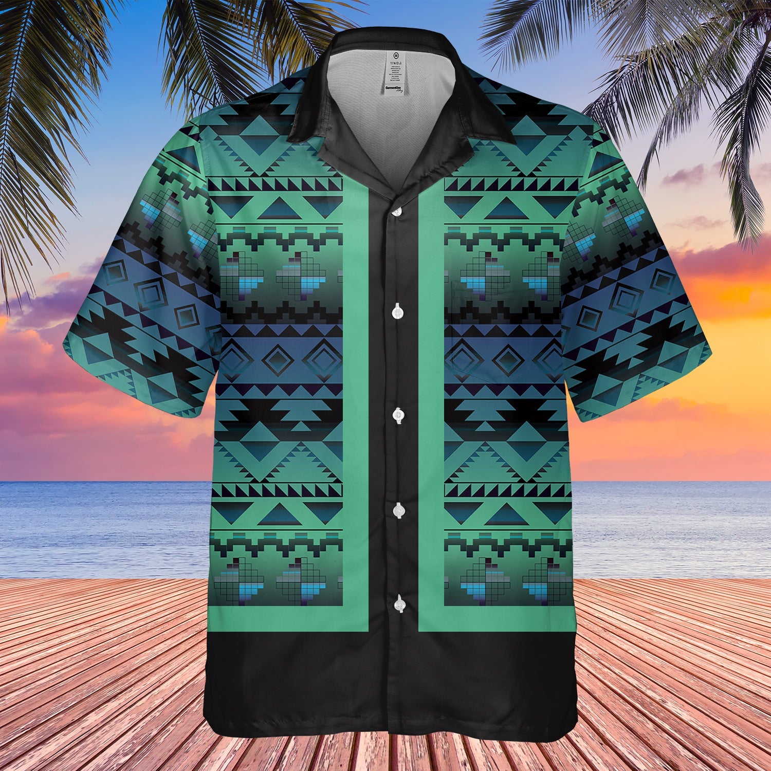 HW250714M16 Native American Hawaiian Shirt 3D
