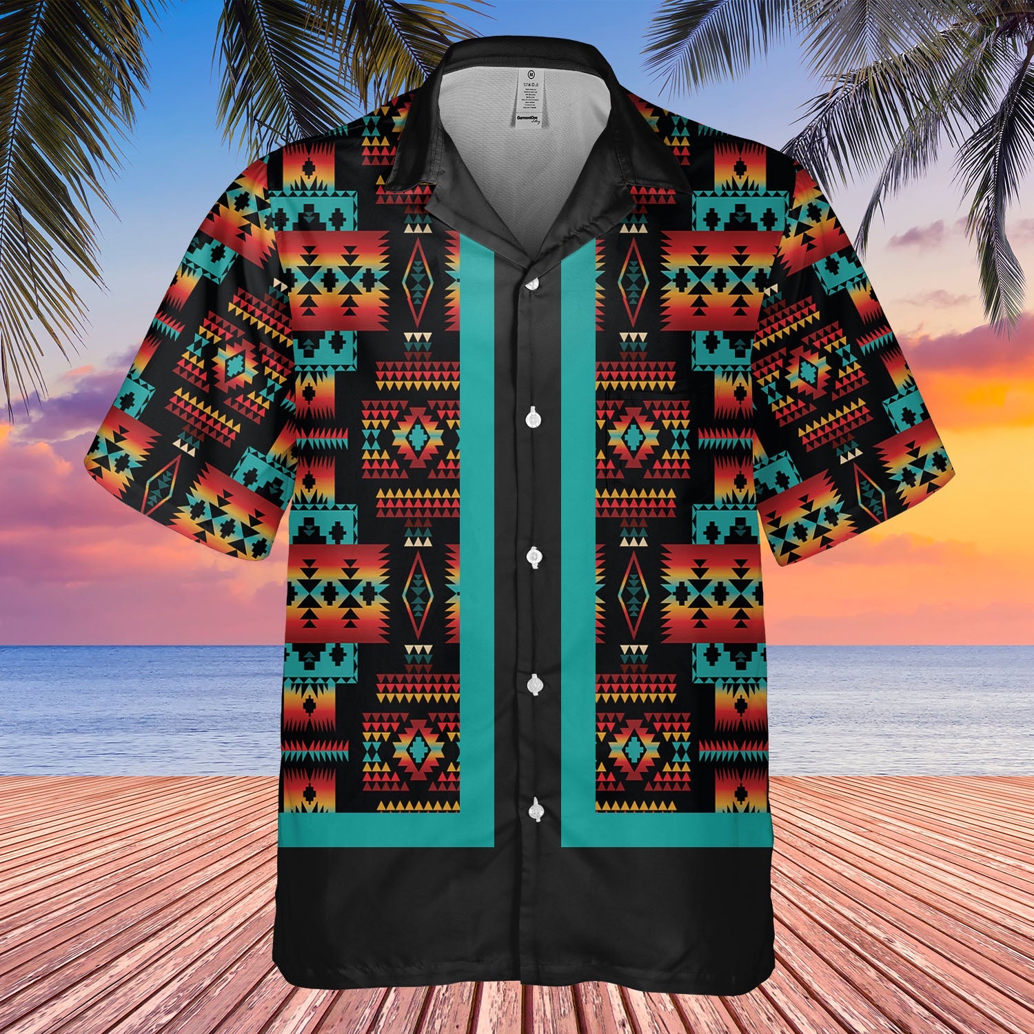 HW250714M17 Native American Hawaiian Shirt 3D