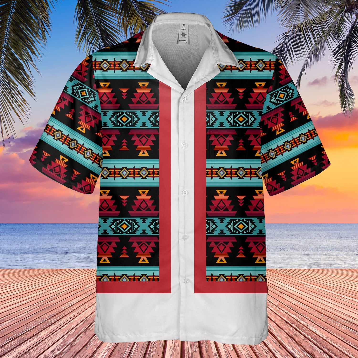 HW250714M18 Native American Hawaiian Shirt 3D
