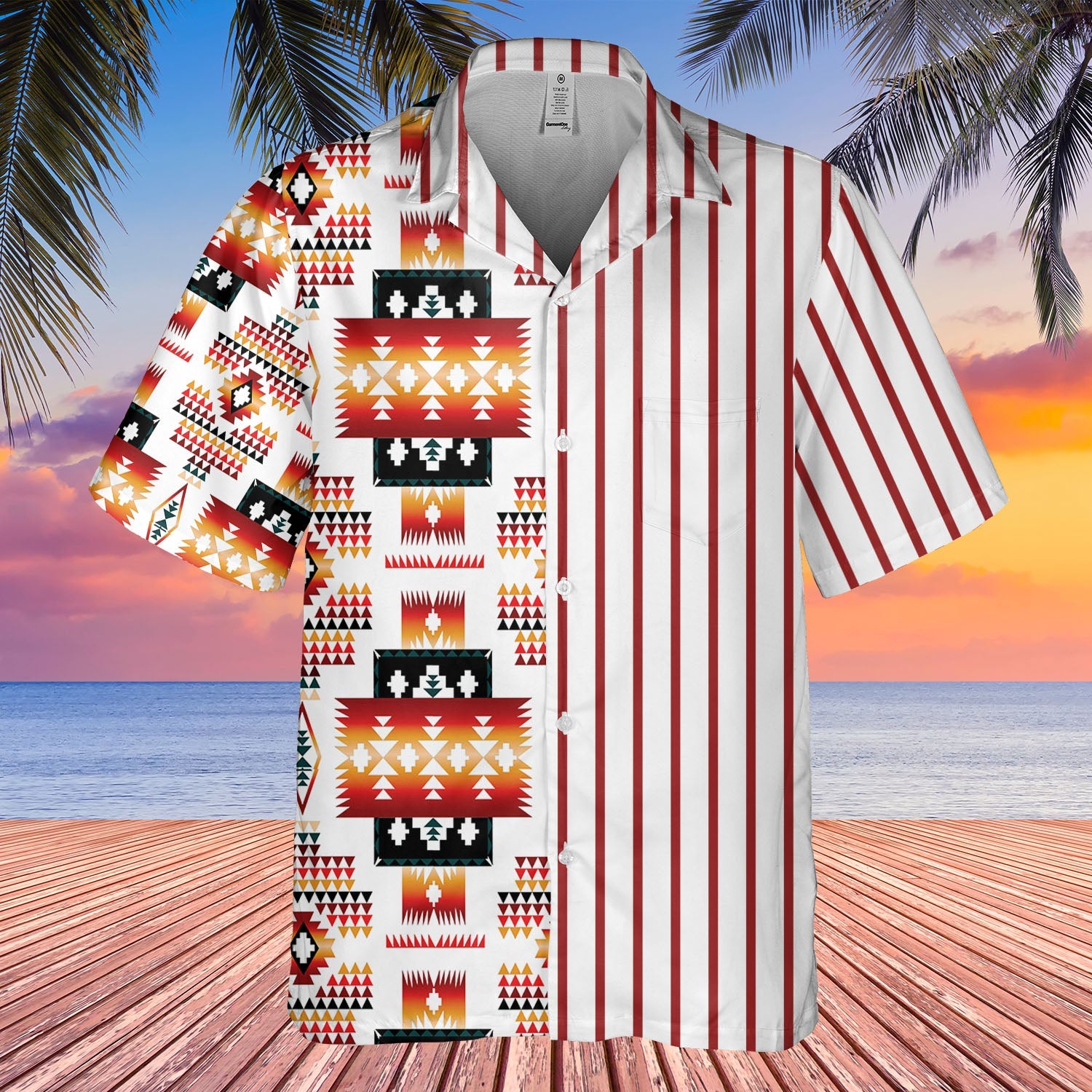 HW250721M20 Native American Hawaiian Shirt 3D