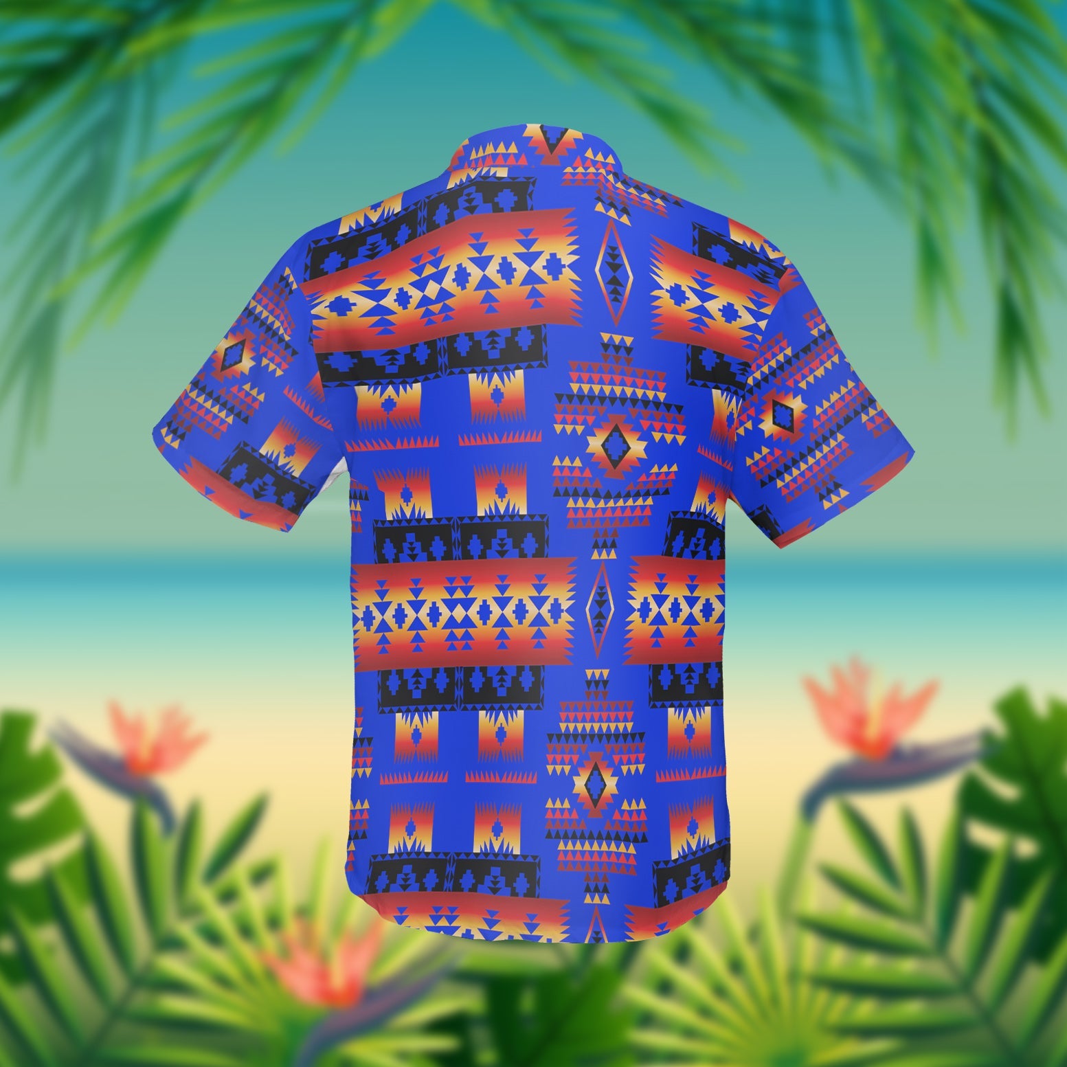 GB-NAT00046-06 Black Native Tribes Pattern Native American Hawaiian Shirt 3D