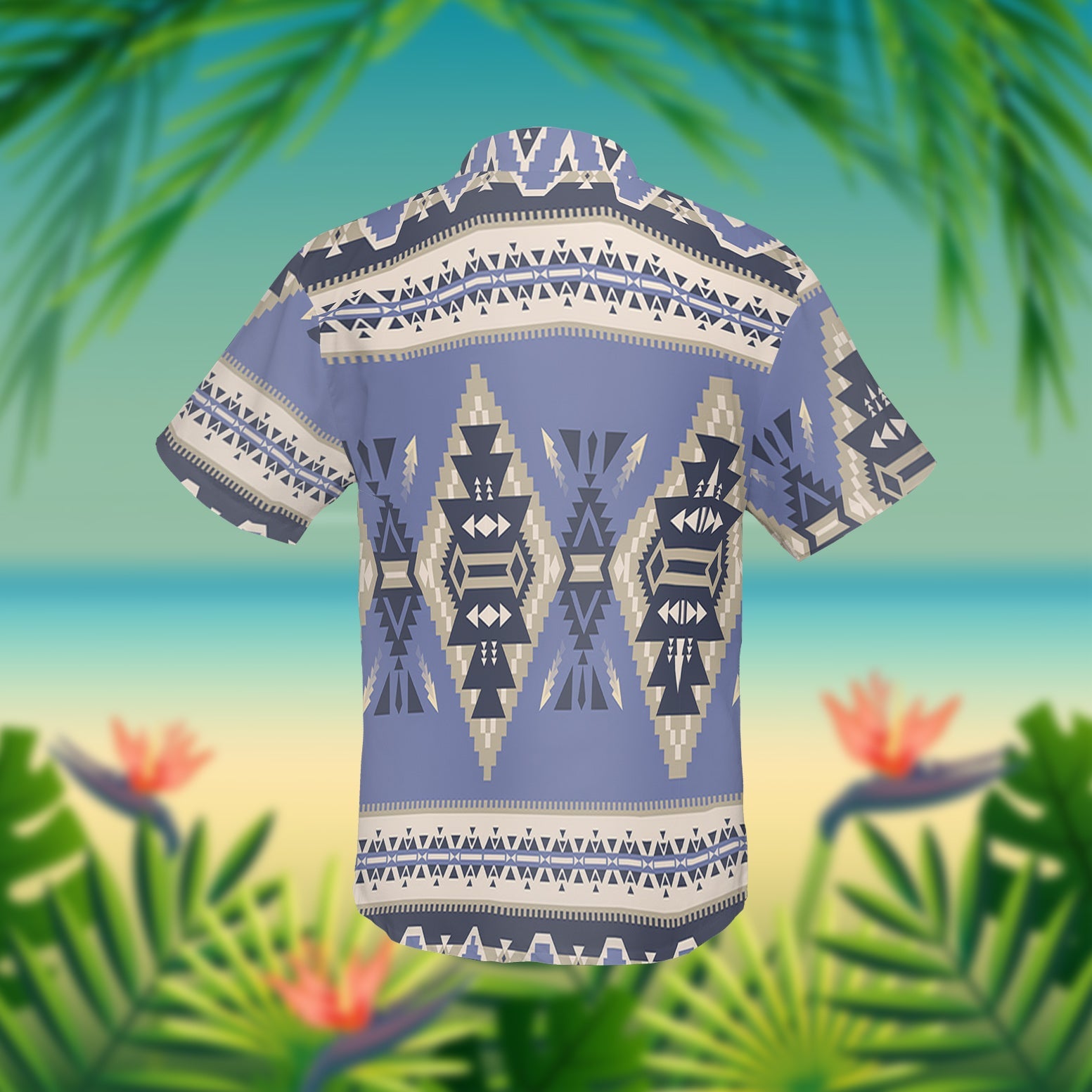 GB-NAT00307 Purple Ethnic Pattern Retro Native American Hawaiian Shirt 3D