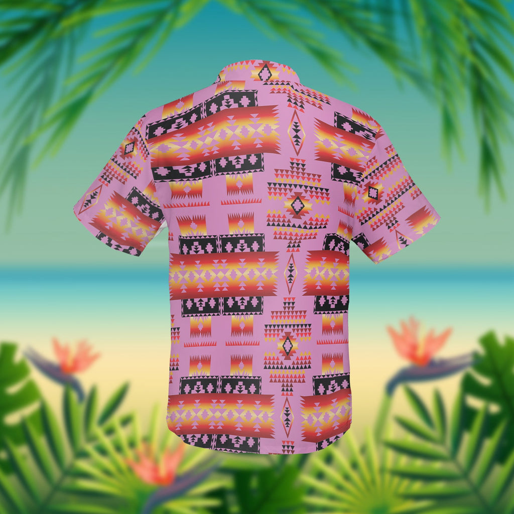 GB-NAT00124 Purple Tribal Native American Hawaiian Shirt 3D