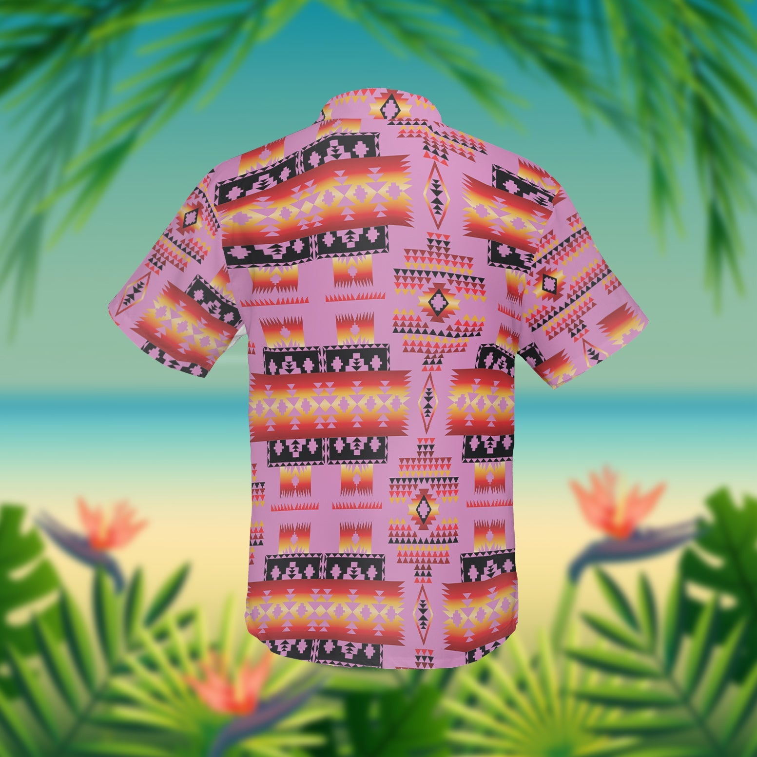 GB-NAT00124 Purple Tribal Native American Hawaiian Shirt 3D