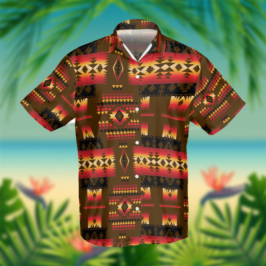 GB-NAT00046-08 Black Native Tribes Pattern Native American Hawaiian Shirt 3D