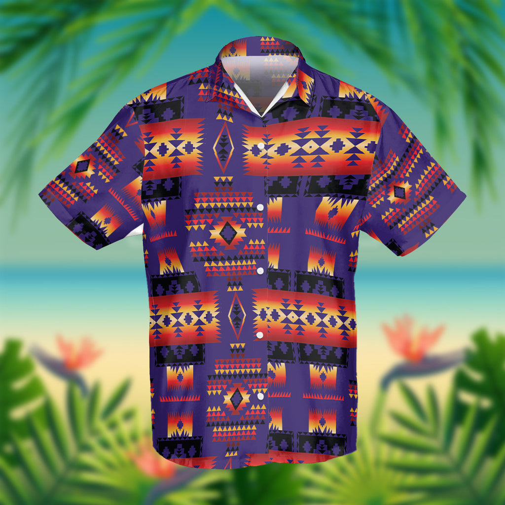 GB-NAT00090 Purple Native Tribes Native American Hawaiian Shirt 3D