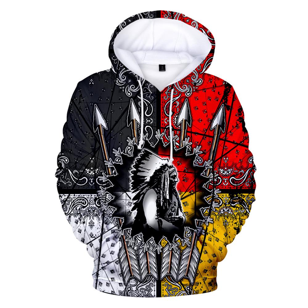Native American Chief 3D Pullover All Over Hoodie