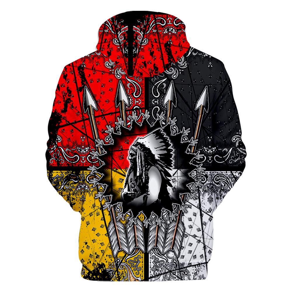 Native American Chief 3D Pullover All Over Hoodie