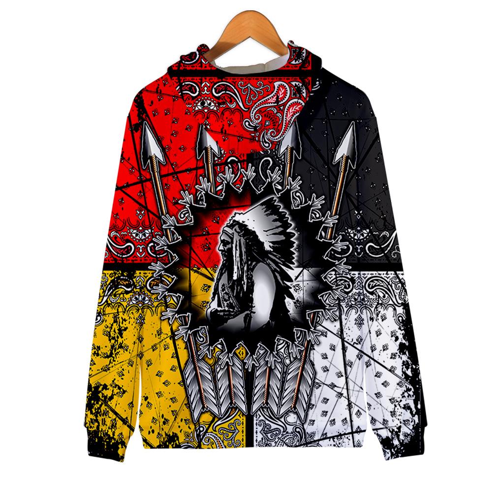 Native American Chief 3D Pullover All Over Hoodie