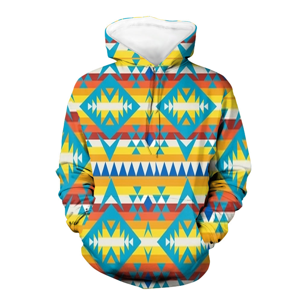 HD1103 Ethnic Geometric Pattern 3D Hoodie