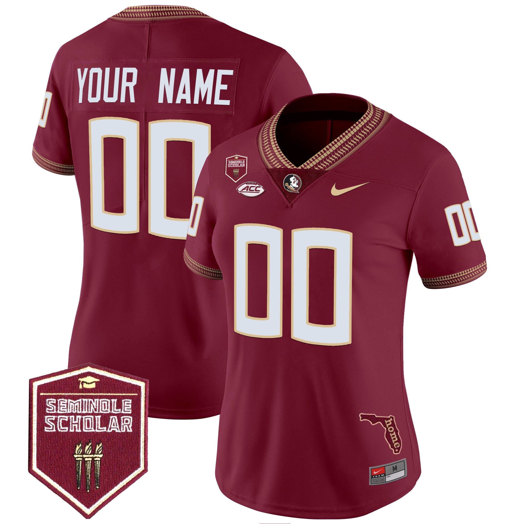 Florida State Seminoles 2025 Seminole Scholar Patch Vapor Limited Custom Jersey - All Stitched