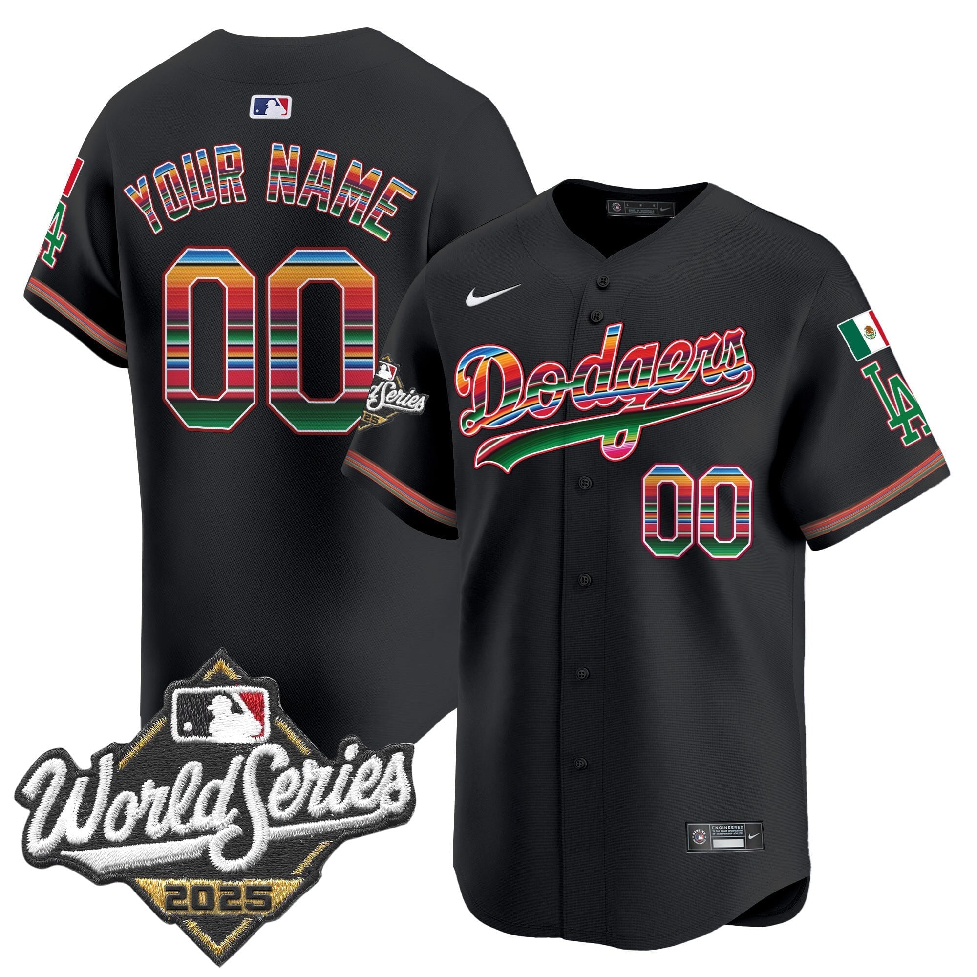 Dodgers Mexico 2025 World Series Vapor Premier Limited Custom Jersey - All Stitched