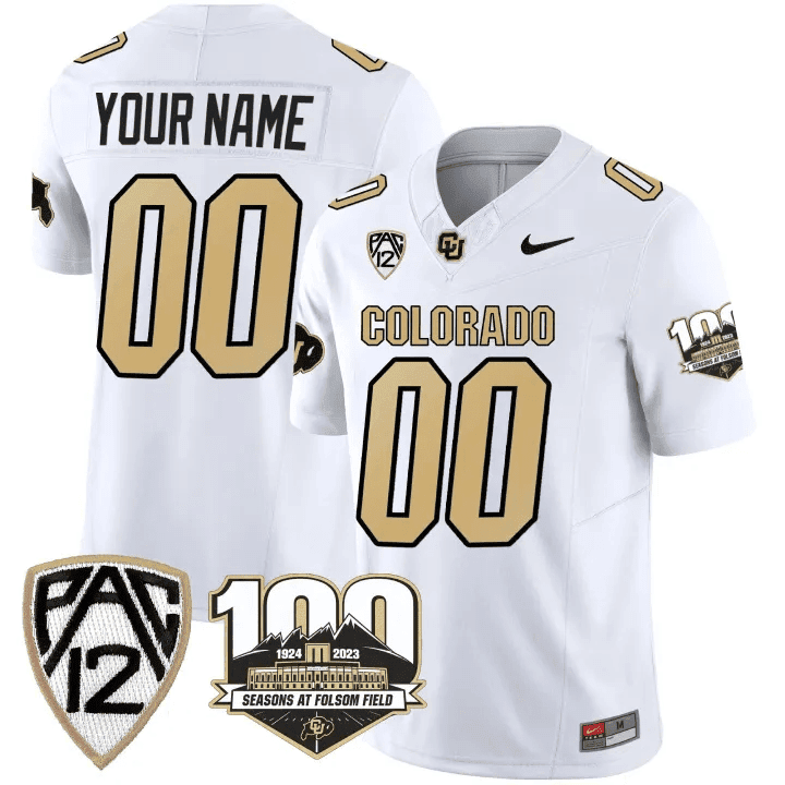 Colorado Buffaloes 100th Seasons At Folsom Field Patch Vapor Limited Custom Jersey V2- All Stitched