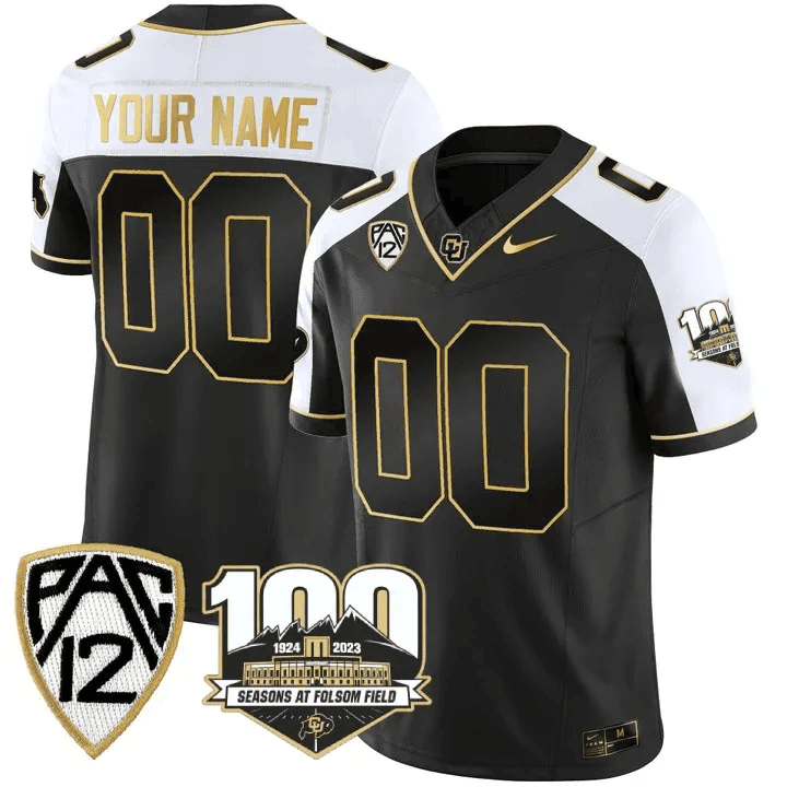 Colorado Buffaloes 100th Seasons At Folsom Field Patch Vapor Limited Custom Jersey V2- All Stitched