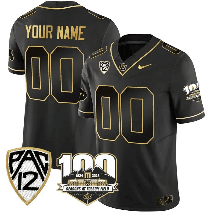 Colorado Buffaloes 100th Seasons At Folsom Field Patch Vapor Limited Custom Jersey V2- All Stitched