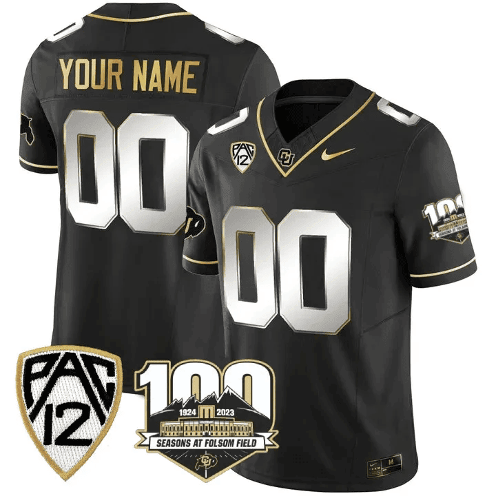 Colorado Buffaloes 100th Seasons At Folsom Field Patch Vapor Limited Custom Jersey V2- All Stitched