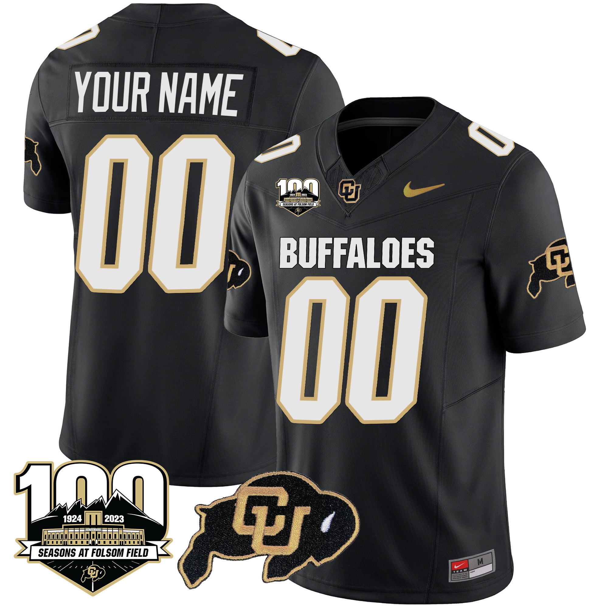 Colorado Buffaloes 100 Seasons Patch Vapor Limited Custom Jersey - All Stitched