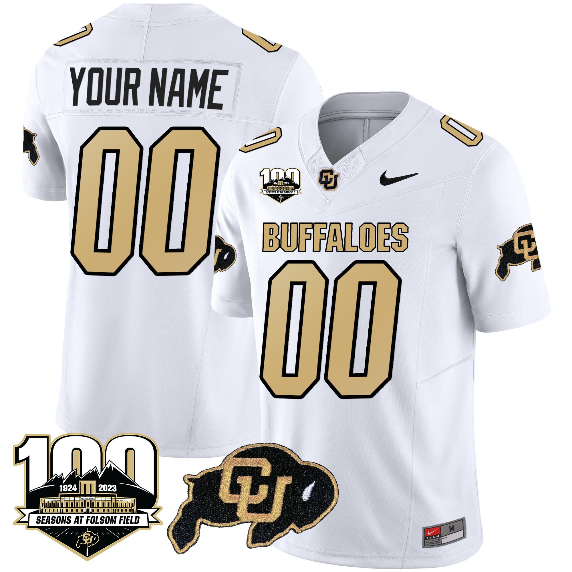Colorado Buffaloes 100 Seasons Patch Vapor Limited Custom Jersey - All Stitched