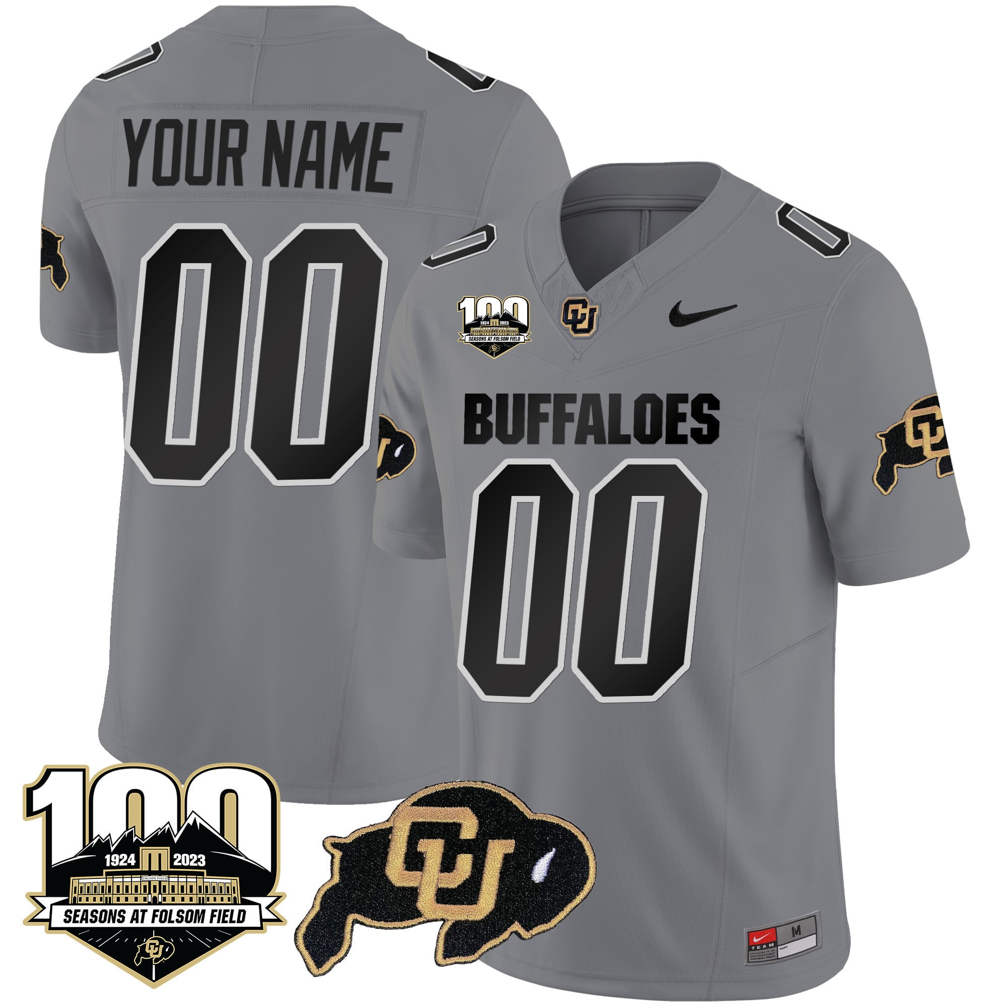 Colorado Buffaloes 100 Seasons Patch Vapor Limited Custom Jersey - All Stitched
