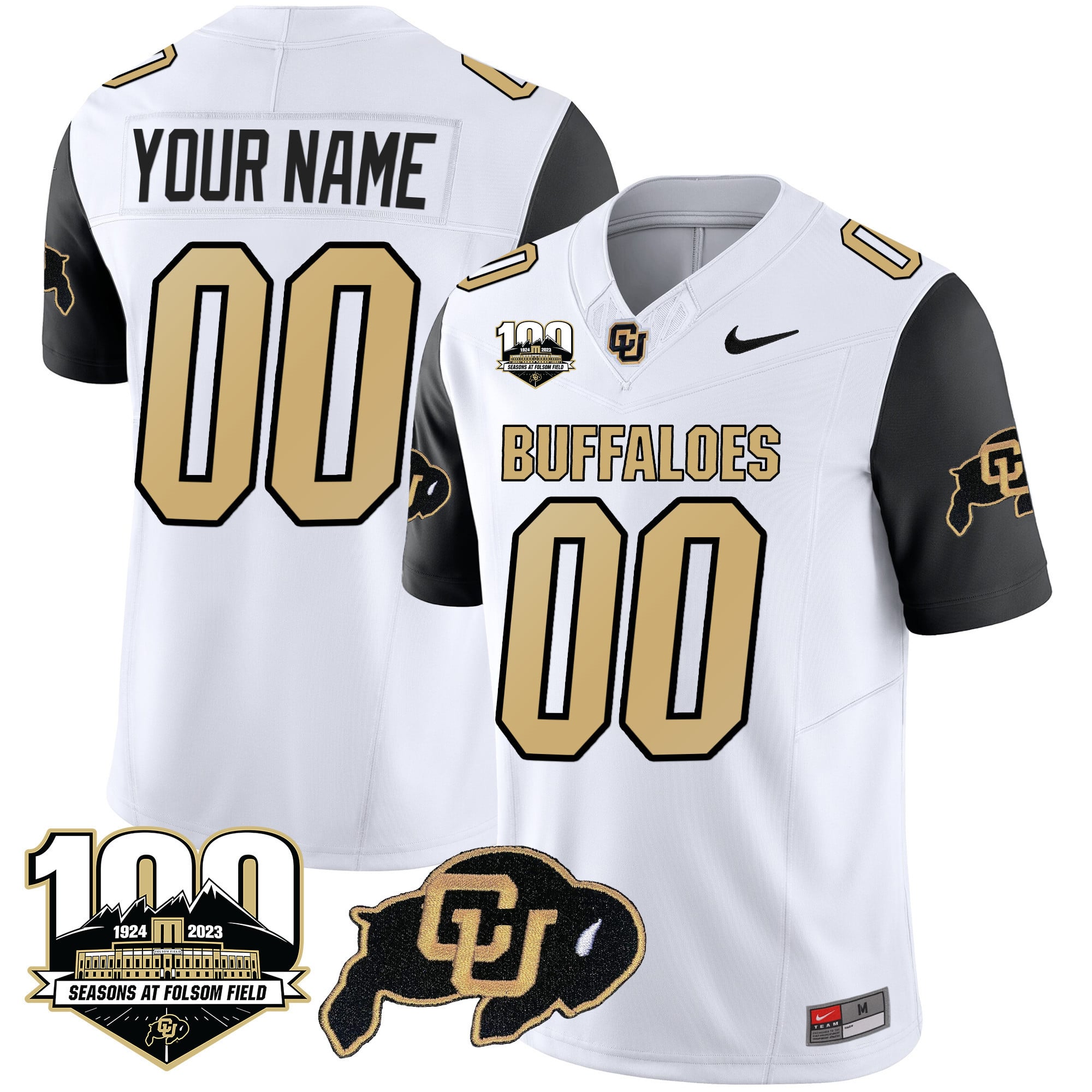Colorado Buffaloes 100 Seasons Patch Vapor Limited Custom Jersey - All Stitched