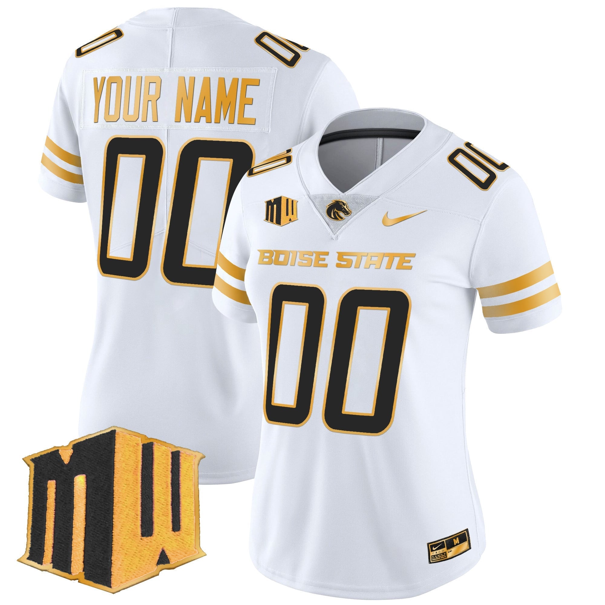Boise State Broncos 2024 Gold Vapor Limited Custom Jersey - All Stitched
