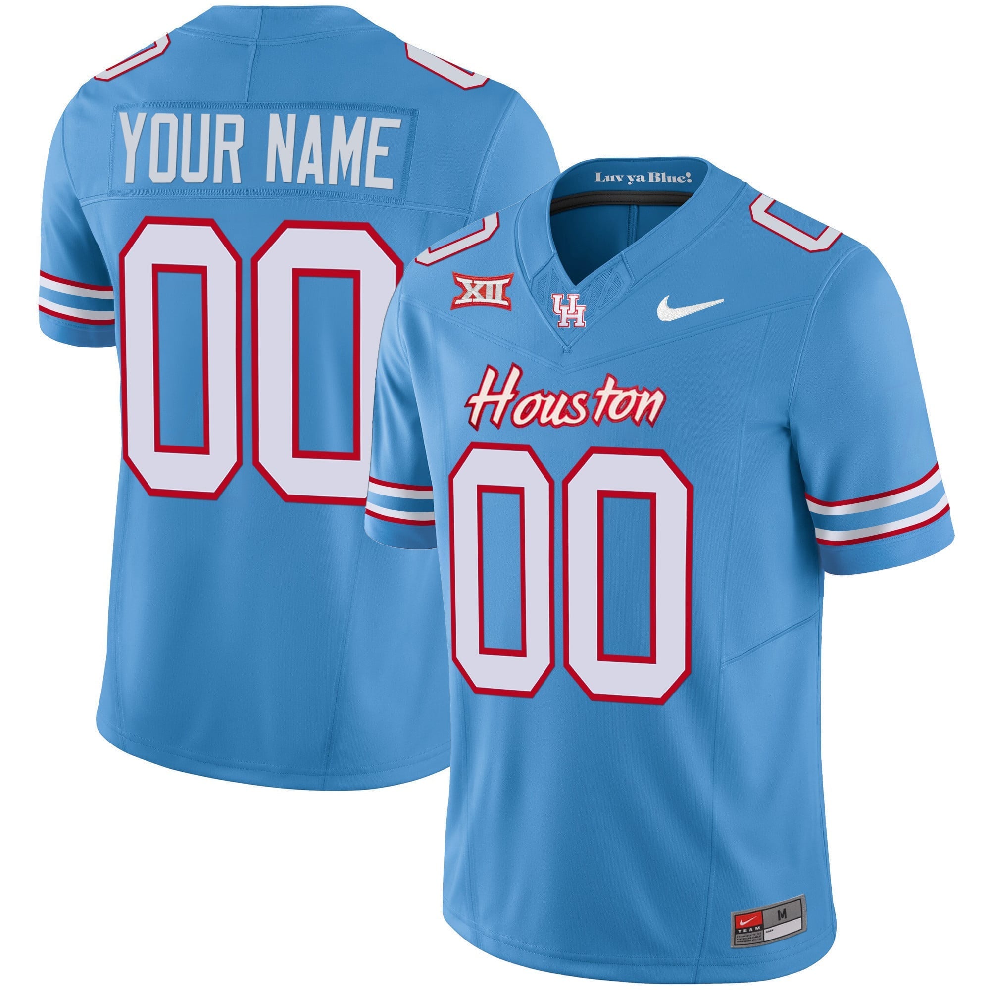 Custom Name/Gender Houston Cougars Oilers Inspired Vapor Jersey V4 - All Stitched