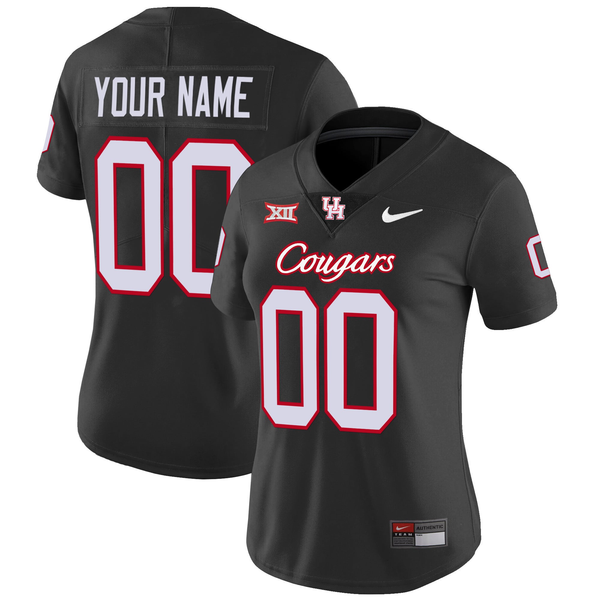 Custom Name/Gender Houston Cougars Oilers Inspired Vapor Jersey V4 - All Stitched
