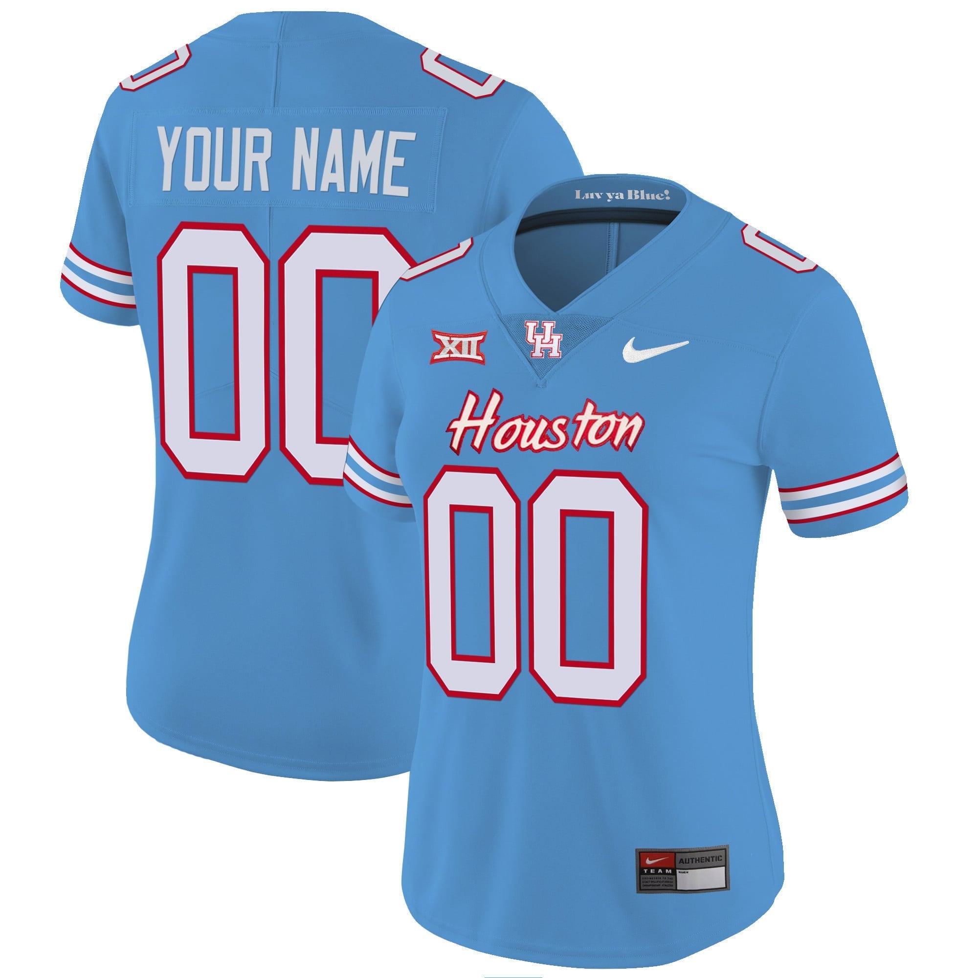 Custom Name/Gender Houston Cougars Oilers Inspired Vapor Jersey V4 - All Stitched