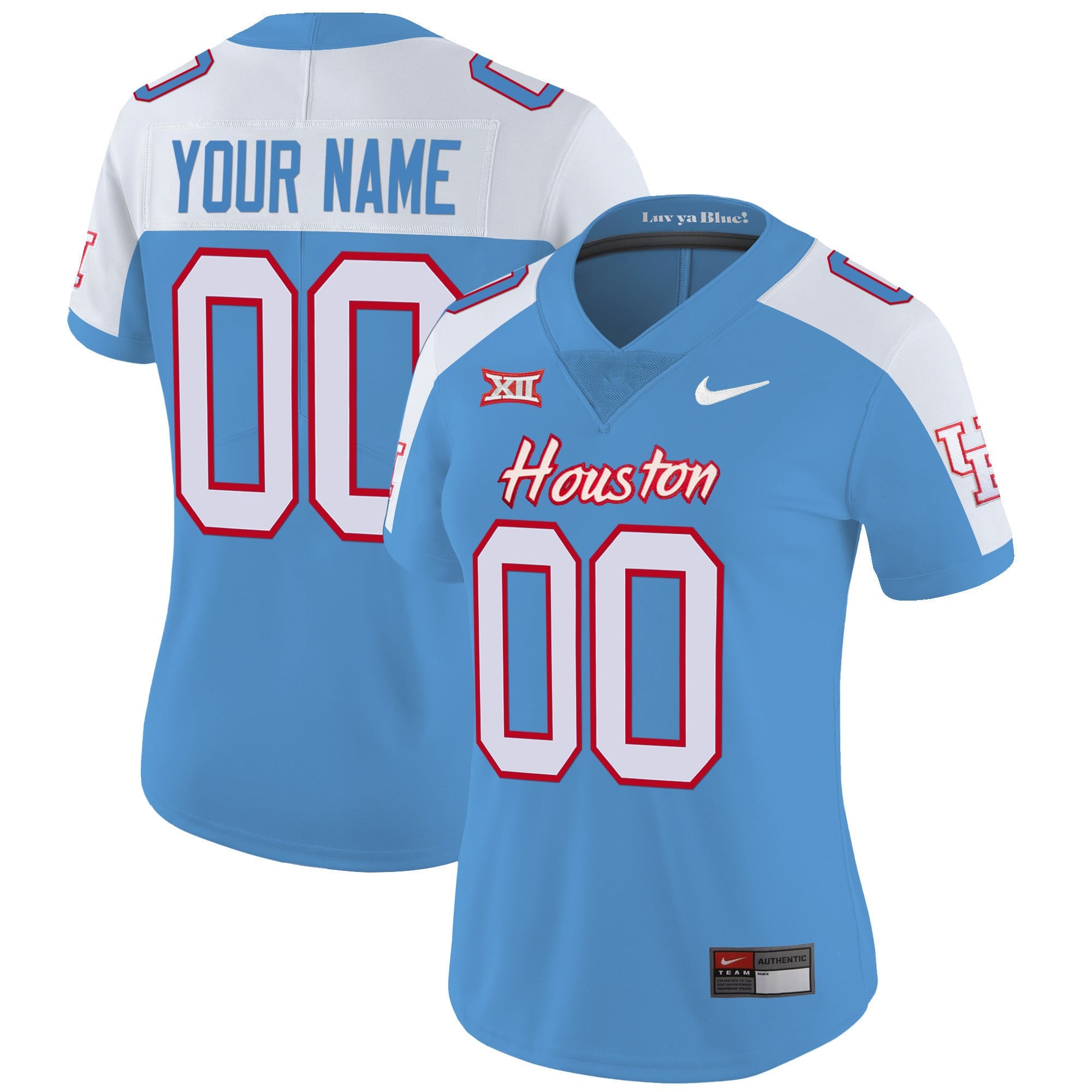 Custom Name/Gender Houston Cougars Oilers Inspired Vapor Jersey V4 - All Stitched