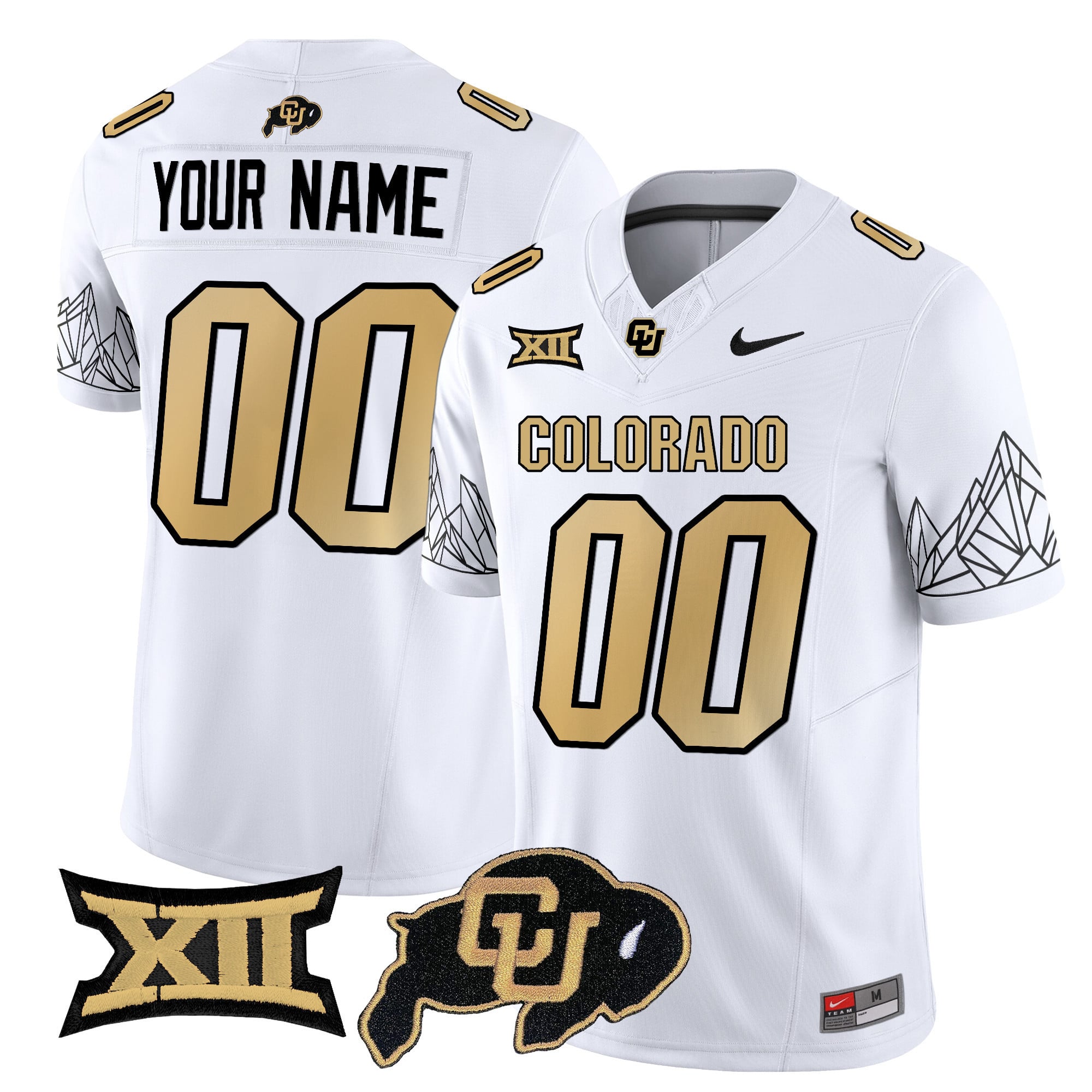 Custom Name/Gender Colorado Buffaloes Vapor Limited Jersey V3 - Big 12 XII Patch - All Stitched