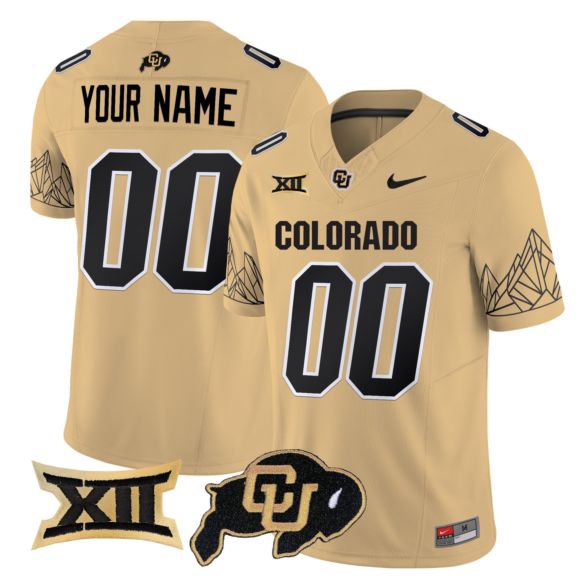 Custom Name/Gender Colorado Buffaloes Vapor Limited Jersey V3 - Big 12 XII Patch - All Stitched
