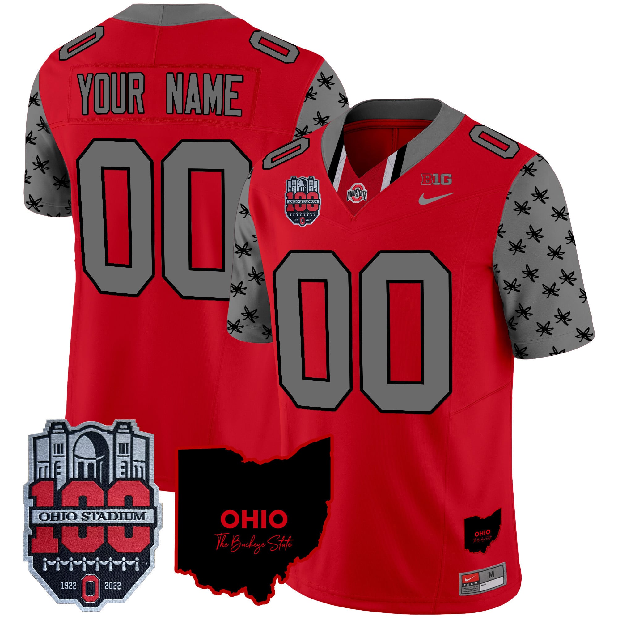 Custom Name/Gender Ohio State Buckeyes 100th Anniversary Patch Vapor Limited Jersey - All Stitched