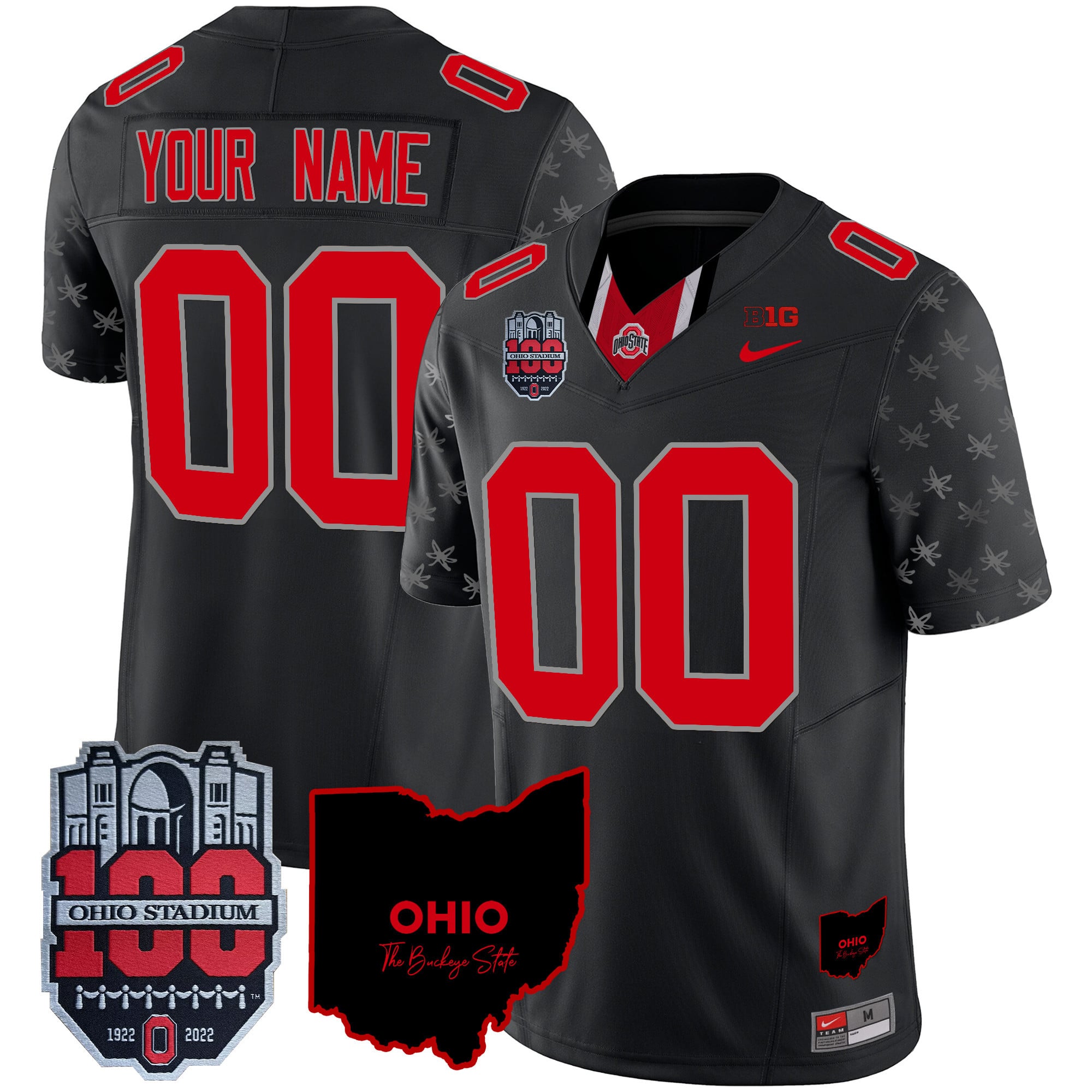 Custom Name/Gender Ohio State Buckeyes 100th Anniversary Patch Vapor Limited Jersey - All Stitched