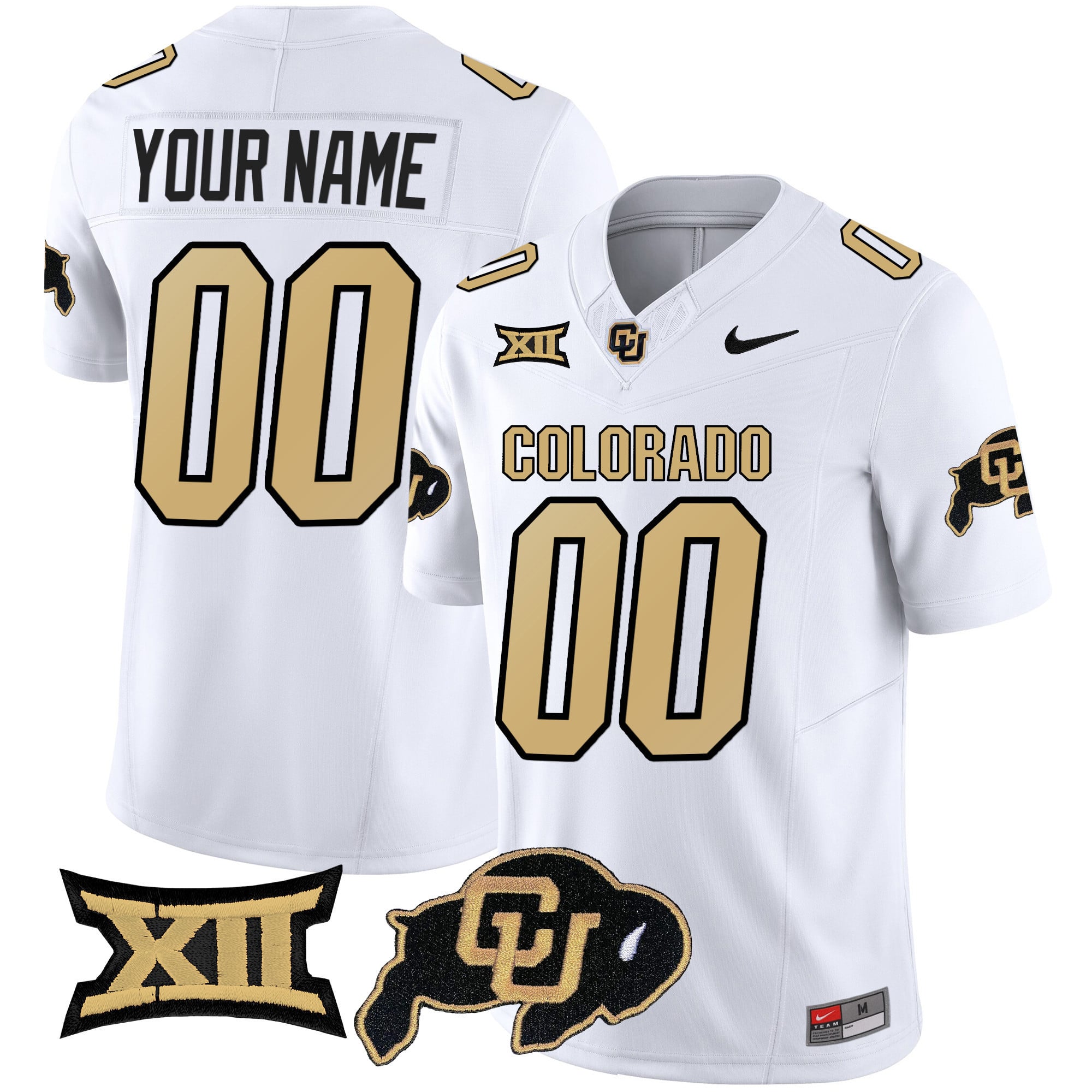 Custom Name/Gender Colorado Buffaloes Vapor Limited Jersey V2 - Big 12 XII Patch - All Stitched